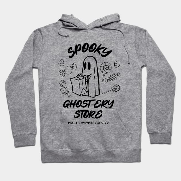 Funny Spooky Ghost Grocery Store Spooky Mom Girl For Halloween Candy Hoodie by Mochabonk